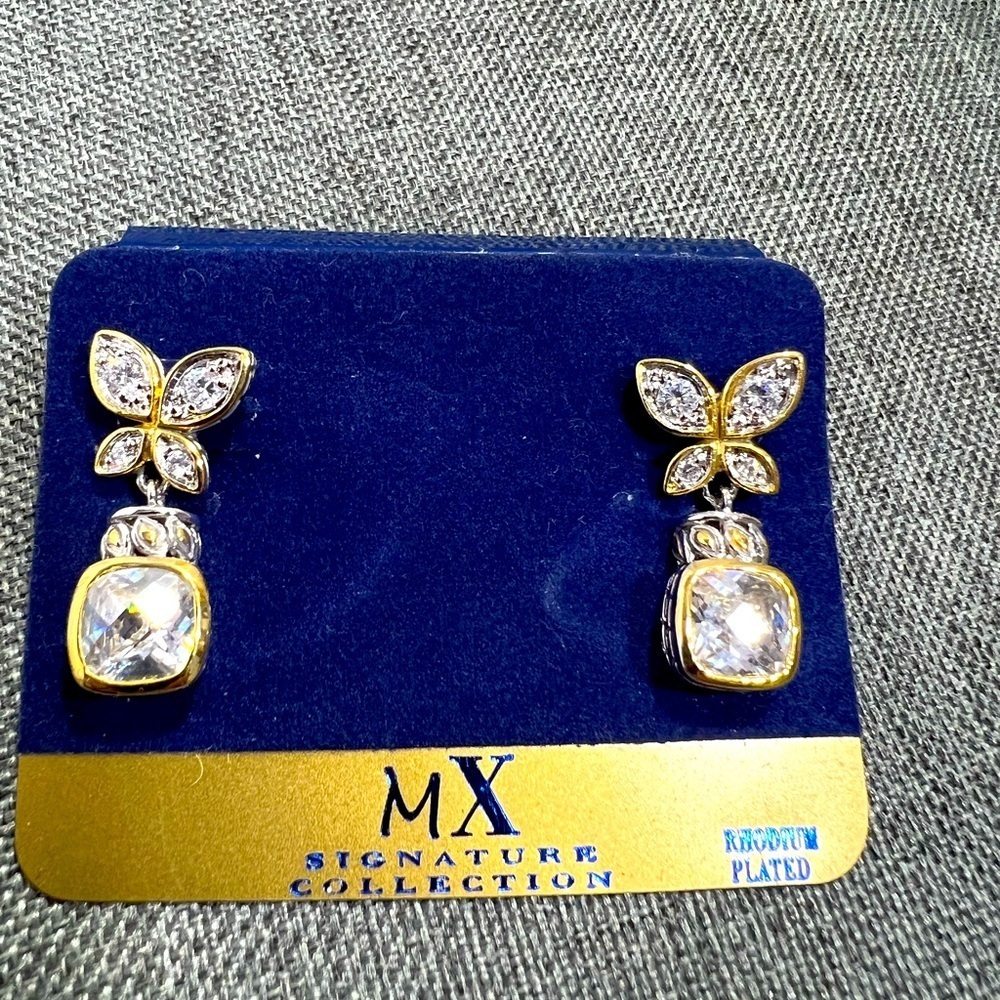 MX Signature Collection CZ Stones in Rhodium Plated Setting,Lasting Fini☑️